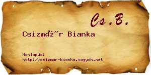 Csizmár Bianka névjegykártya