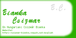 bianka csizmar business card